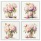 Stupell Industries Pretty Pink Peonies 4 pc Framed Giclee Wall Art Set Design by LSR Design Studio